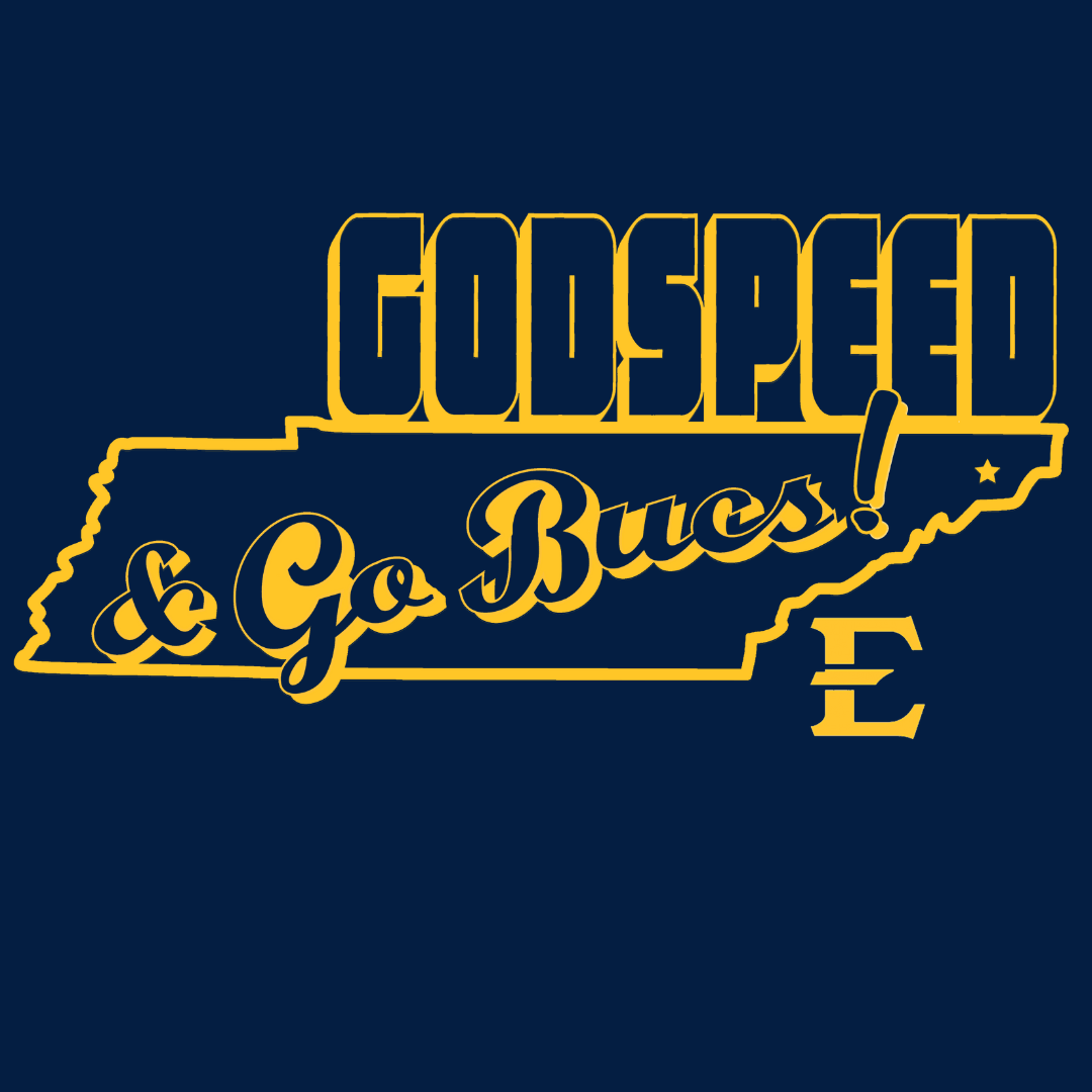 ETSU Godspeed and Go Bucs! Long Sleeve Tee - East Tennessee State University - Walk-On Apparel