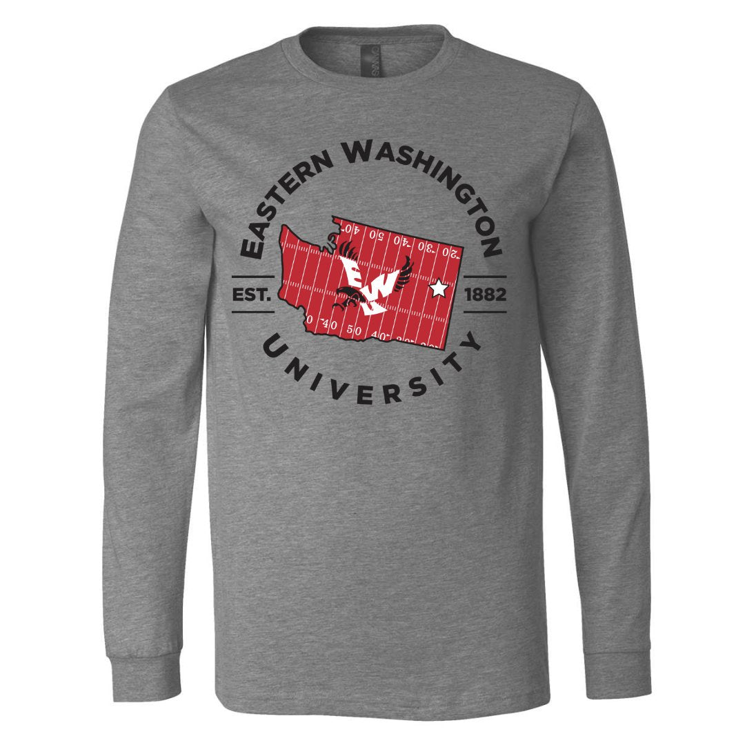 EWU Red Turf Washington Long Sleeve Tee - Eastern Washington University - Walk-On Apparel