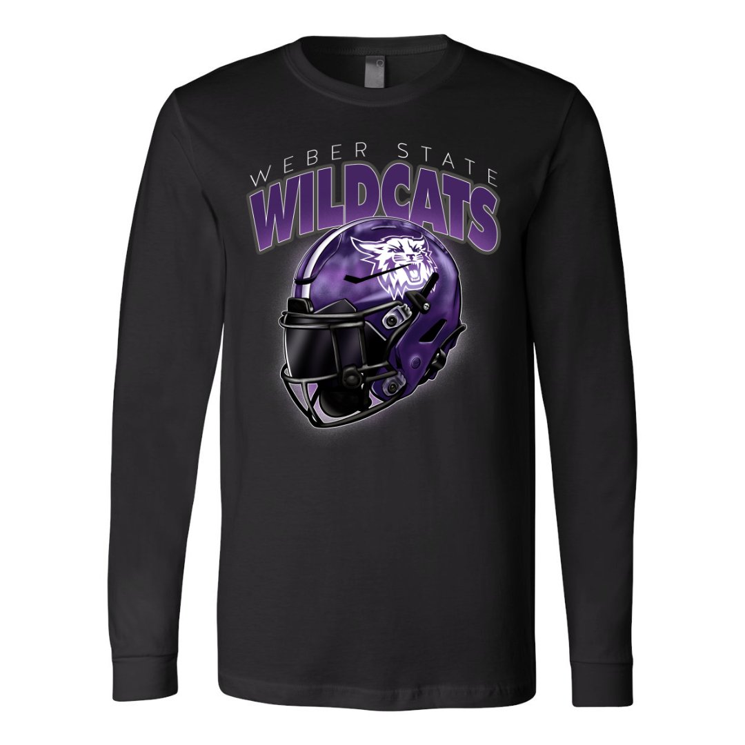 Weber State 90's Helmet Long Sleeve Tee - Weber State - Walk-On Apparel